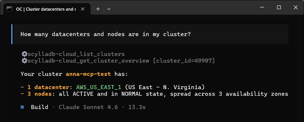 Example of listing and running MCP tools in an AI client