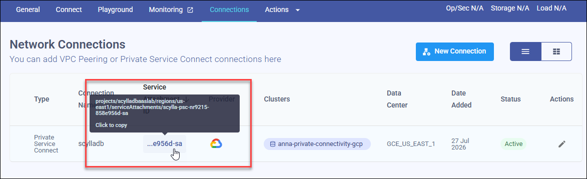 Copy Service Attachment ID