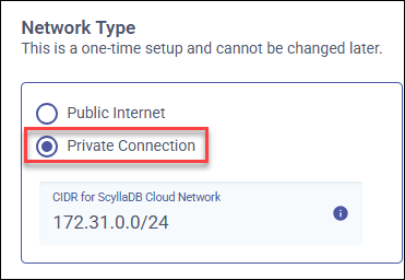 Private Connection dialog